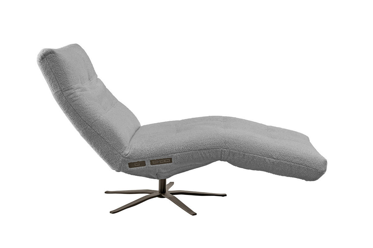 RELAXLIEGE LETICIA Grau Flachgewebe - Schwarz/Grau, Textil/Metall (82/115/156cm) - KAWOLA