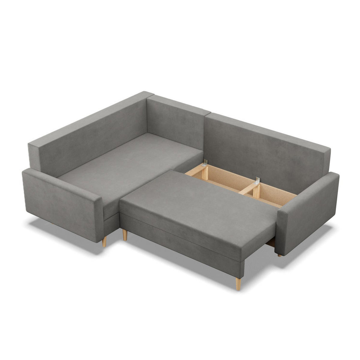 ECKSOFA MIT SCHLAFFUNKTION LINKS BLANK , Hellgrau - Grau, Textil (223/175cm)