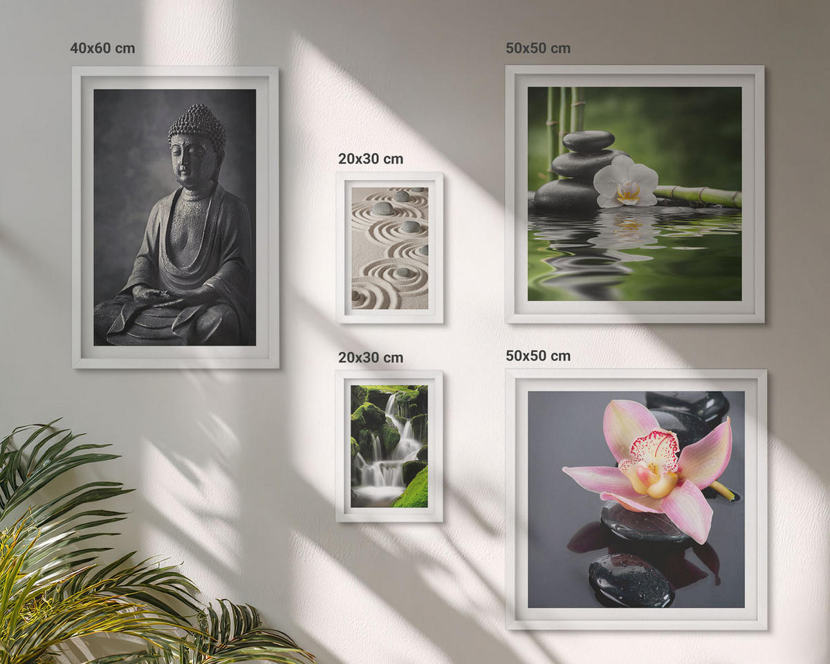 WANDBILDER 5er-Set - 50x50 cm & 20x30 cm & 40x60 cm Weißer Rahmen - Red Accents London - Weiß, Kunststoff (40/60cm) - ArtPrintCave