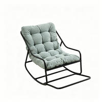 SCHAUKELSTUHL für Balkon Garten Wohnzimmer mit Beinablage und Komfortkissen Grün - Grün, Metall (75/82/116cm) - PARAFTA HOME