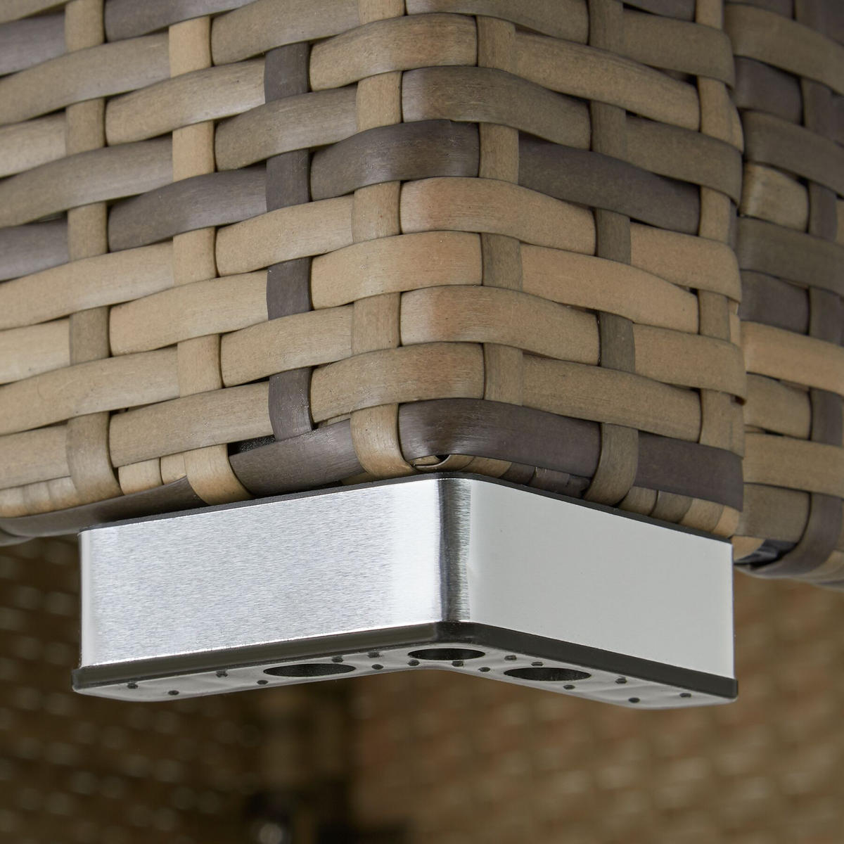 RATTAN-DOPPELLIEGE Carbonera, Belastbarkeit je 200 kg, natur - Naturfarben, Kunststoff (62/36/196cm) - tectake
