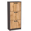SCHUHSCHRANK mit 3 Fächern in Graphit-Eiche - Eichefarben/Graphitfarben, Holzwerkstoff (50/116/28cm) - Home Collective