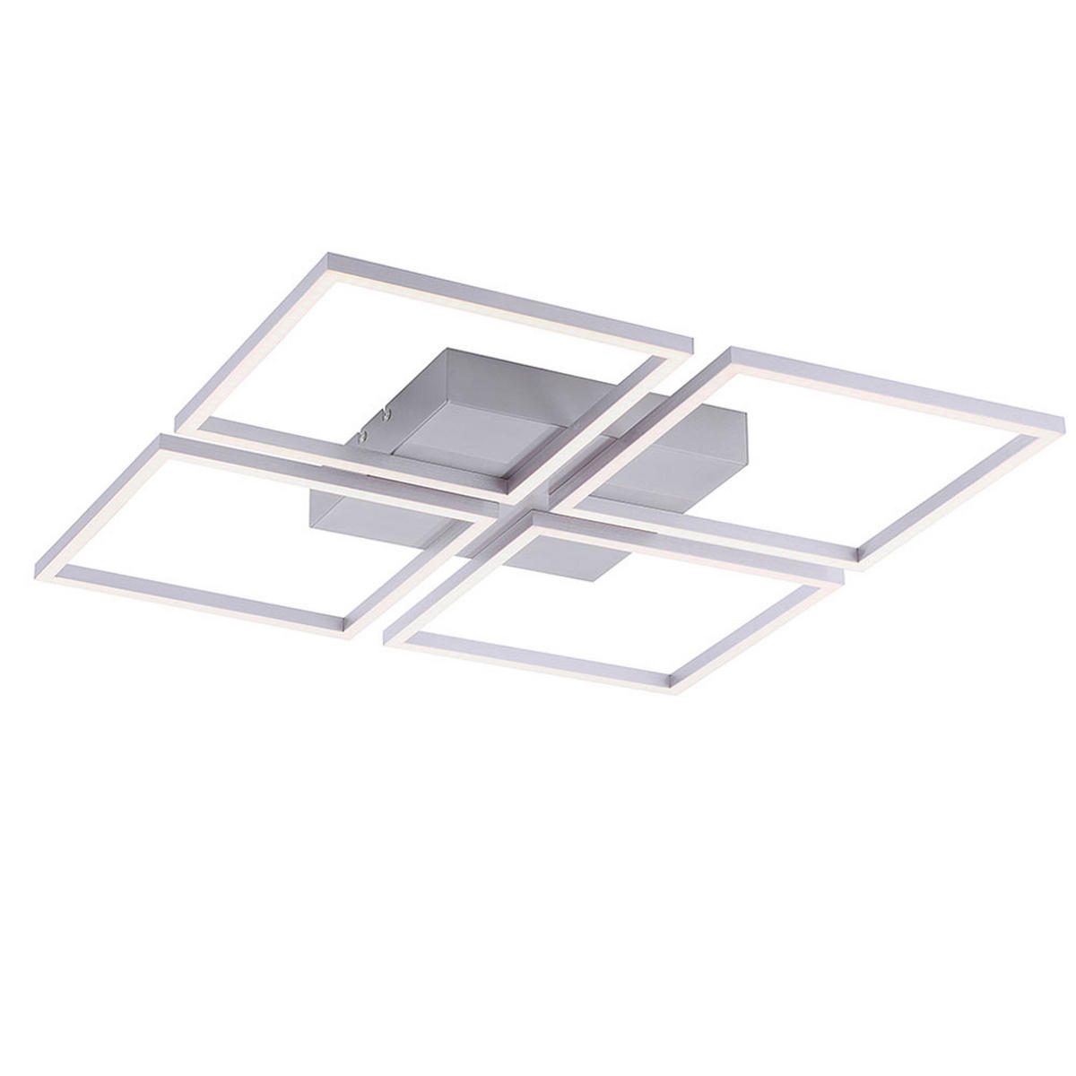 LED DECKENLEUCHTE Stahlfarben Silber - Silberfarben, Metall (52.5/52.5/5.3cm)