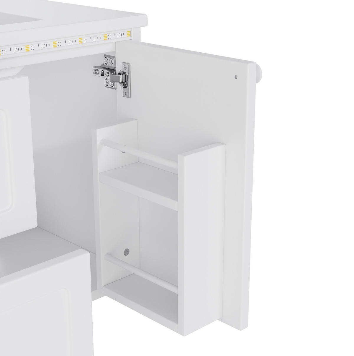 WASCHTISCHKOMBI 76/46/51 cm in Weiß mit LED-Sensorleuchte und 2 Schubladen - Weiß, Holzwerkstoff (76/51/46cm) - BEAOK