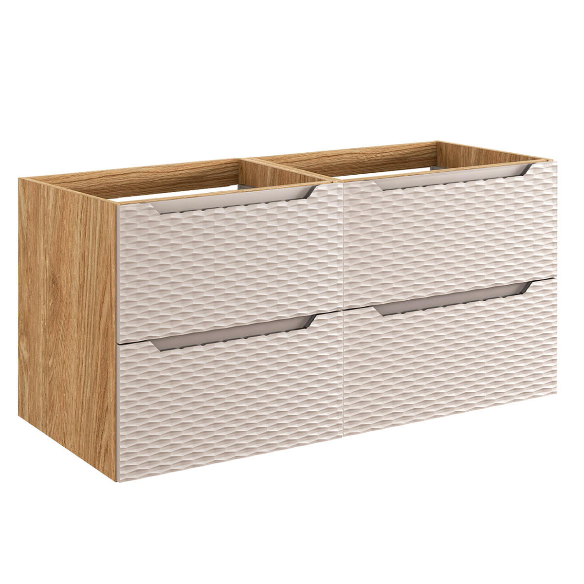 WASCHTISCHUNTERSCHRANK 120cm Elora Beige und Holz - Braun, Holzwerkstoff (120/57/46cm) - Petits-meubles