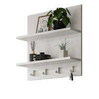 WANDREGAL weiß 52 x 52 cm, Schlüsselbrett mit Haken und Regalen - Weiß, Holzwerkstoff/Metall (52/52/15cm) - Inn.Furn