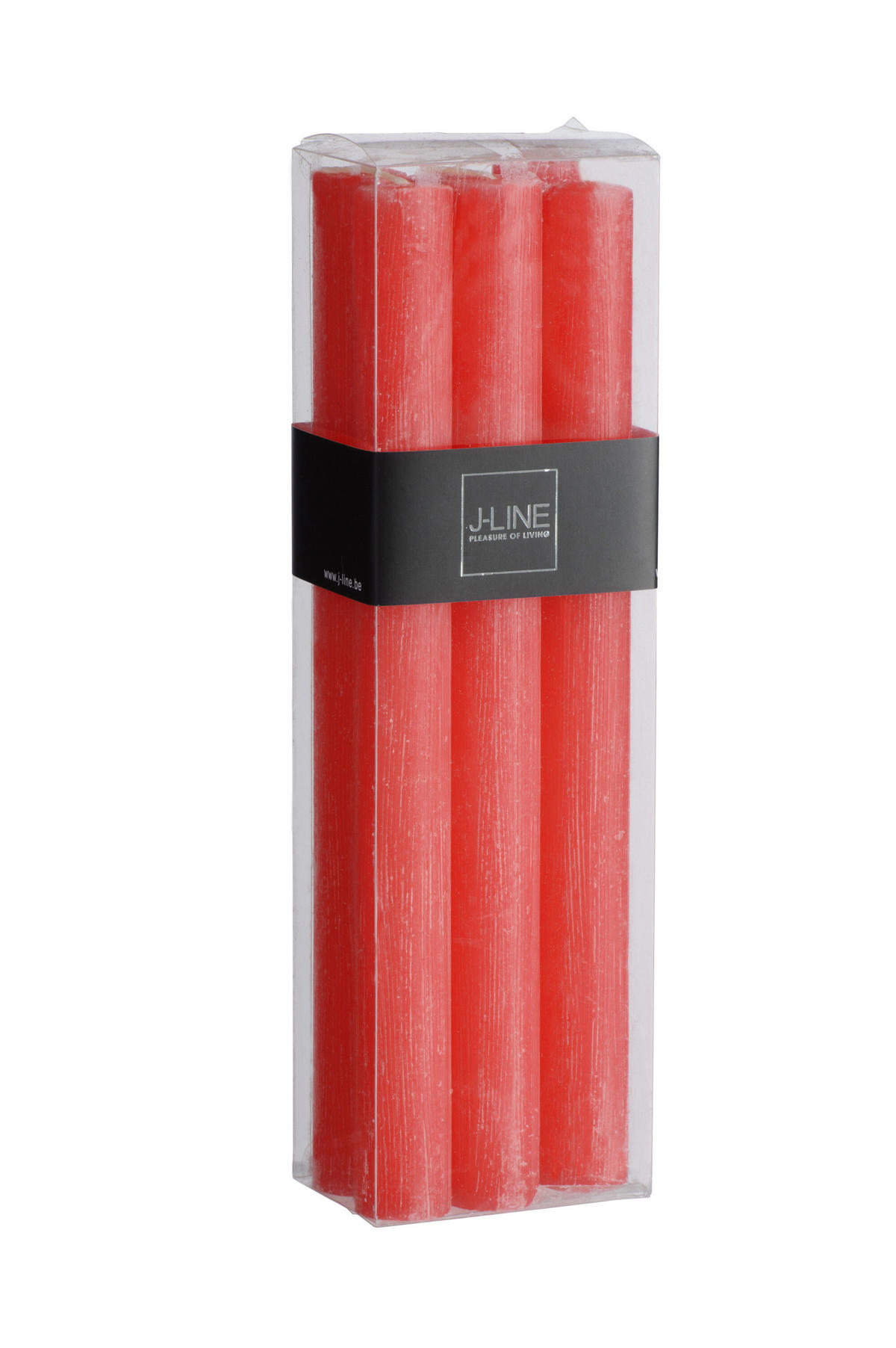 DUFTKERZE AURA - Rot - 9 Std. - 6er set - Rot, Paraffin (4.5/24/7cm) - J-Line