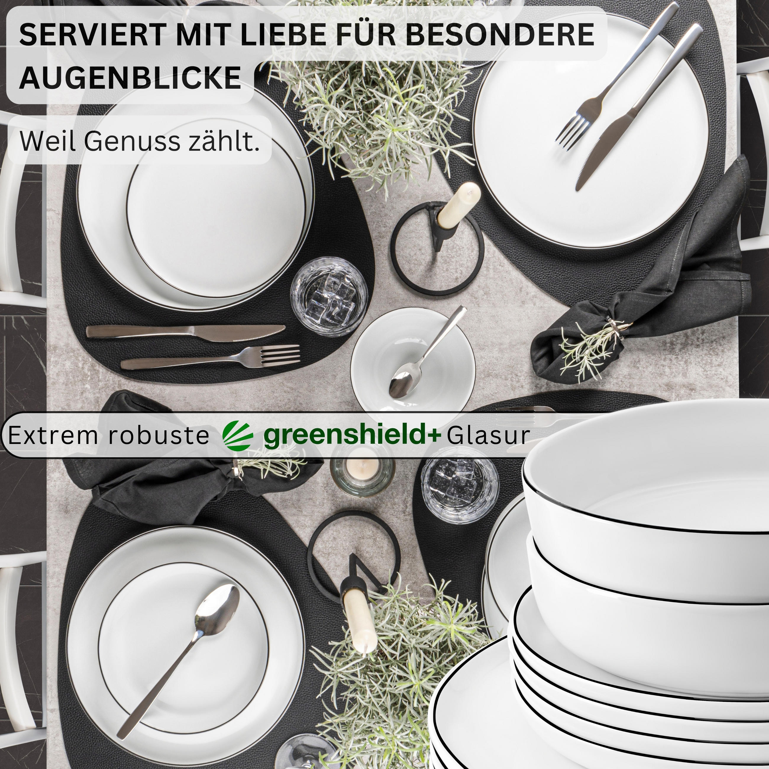 Thumbnail - Sänger Tafelservice, Weiß, Keramik, 24-teilig, 27x8.2x27 cm, kratzfest, Essen & Trinken, Geschirr, Geschirr-Sets, Tafels...