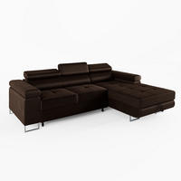 ECKSOFA VEMO MINI Rechts Braun Velour-Stoff Kompakter Komfort für Wohnräume - Dunkelbraun, Textil (235/175cm) - Barchello