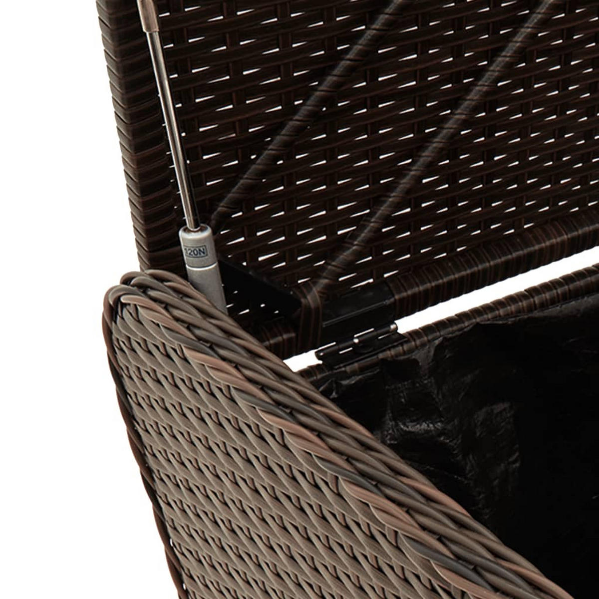 SITZBANK Mit Stauraum & Kissen Braun 80/51/52 Cm Poly Rattan - Weiß/Braun, Kunststoff/Textil (80/52/51cm) - vidaXL