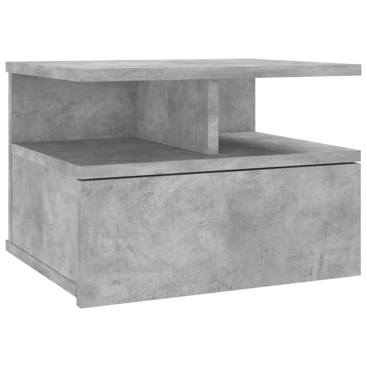 NACHTTISCH 2-teilig mit 1 Schublade 40/31/27cm aus Holzwerkstoff in Betongrau - Hellgrau, Holz (40/27/31cm) - vidaXL