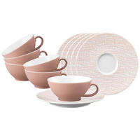 TEETASSEN MIT UNTERTASSEN Life Fashion Posh Rose 140 ml 6er Set - Rosa, Keramik (13.6/5.9/13.6cm) - Seltmann Weiden