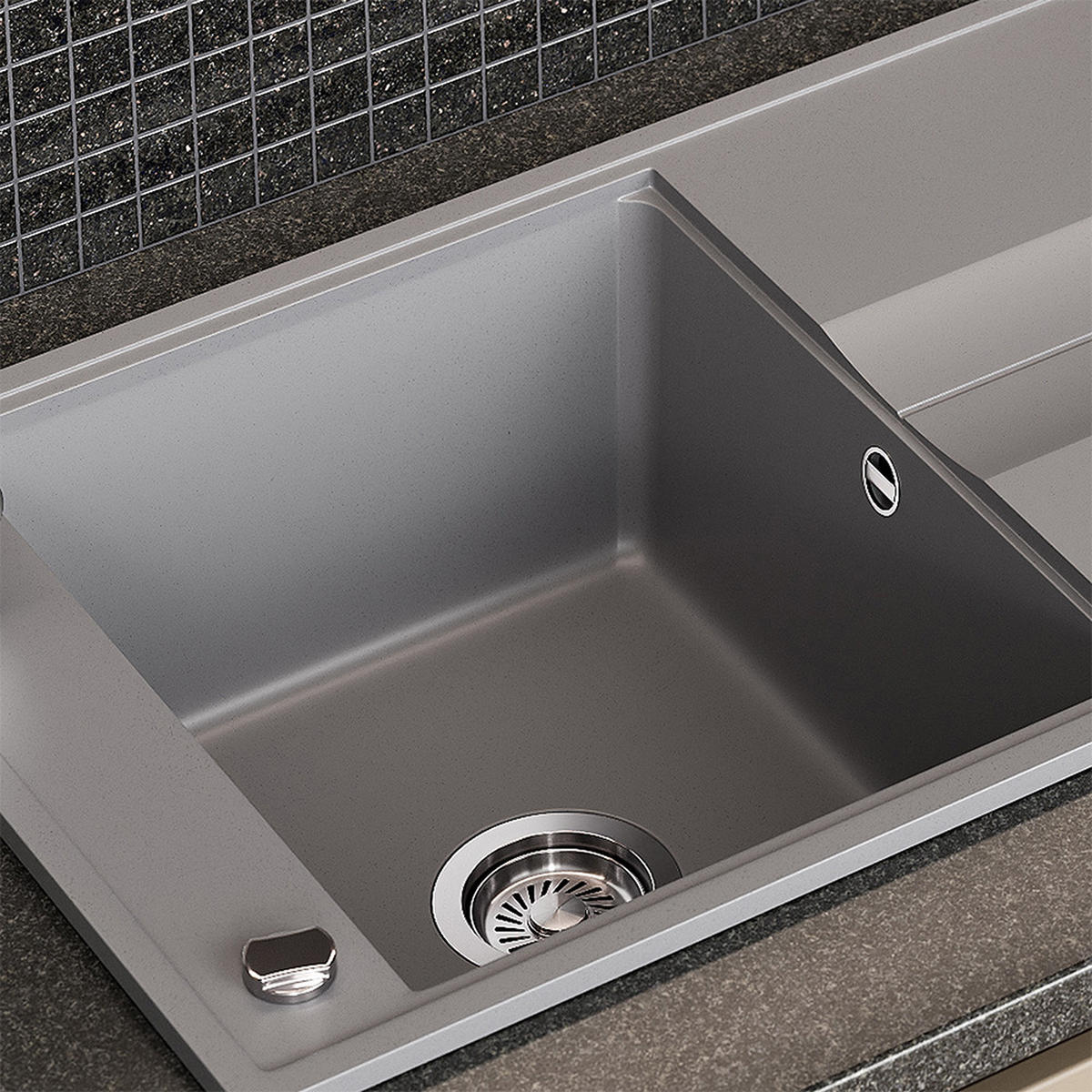 SPÜLBECKEN Kyoto Grau 78 x 50 cm - Grau, Keramik (78/20/50cm) - Bergstroem