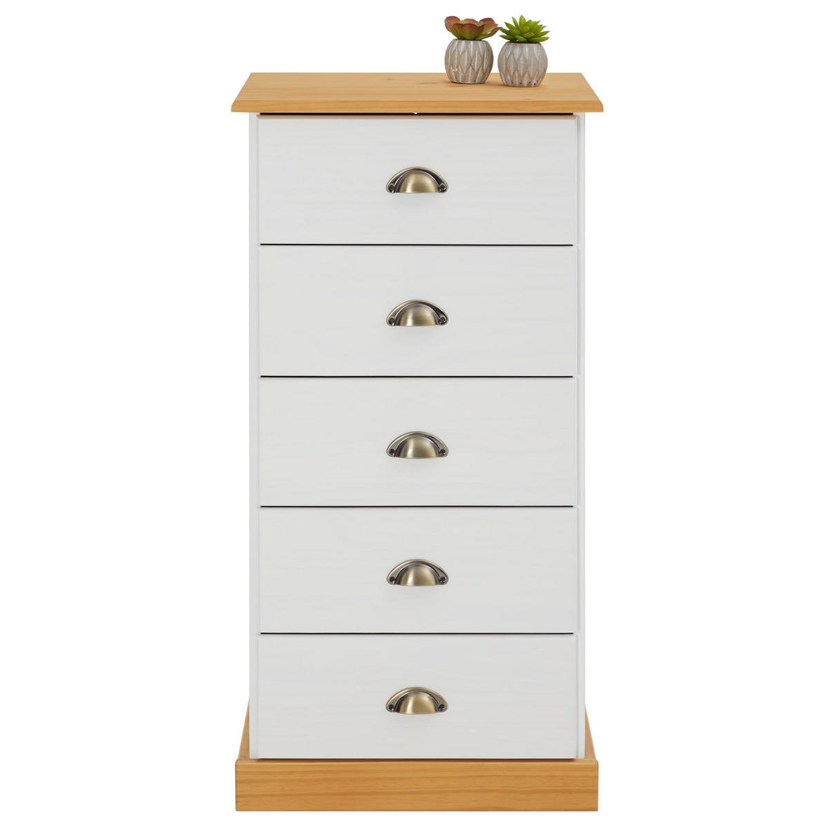 KOMMODE PARIS - Weiß/Braun, Holz (48/95/39cm) - IDIMEX