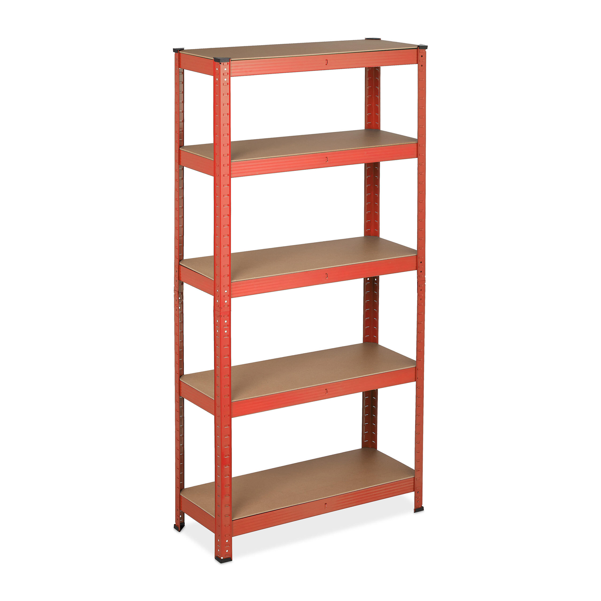 SCHWERLASTREGAL - Rot, Holzwerkstoff/Kunststoff (75/151/30cm) - Relaxdays