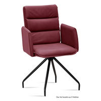 ARMLEHNSTUHL (8er-Set) Dianne 52x92x60 Schwarz/Marsala - Brombeere/Schwarz, Kunststoff (60/92/52cm) - 58aufmkessel
