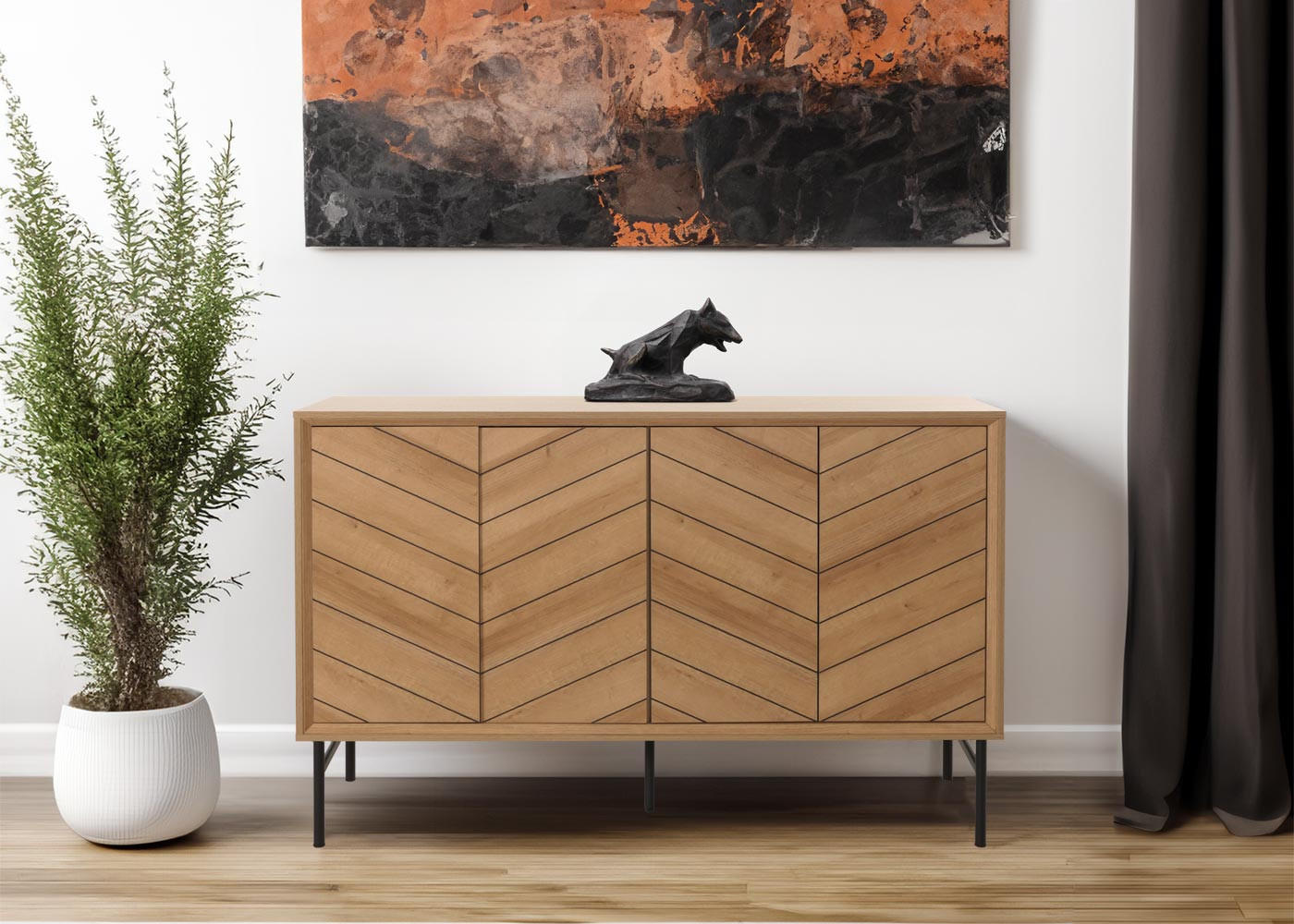 SIDEBOARD Beige - Beige, Holz (151/94/40cm) - MCW