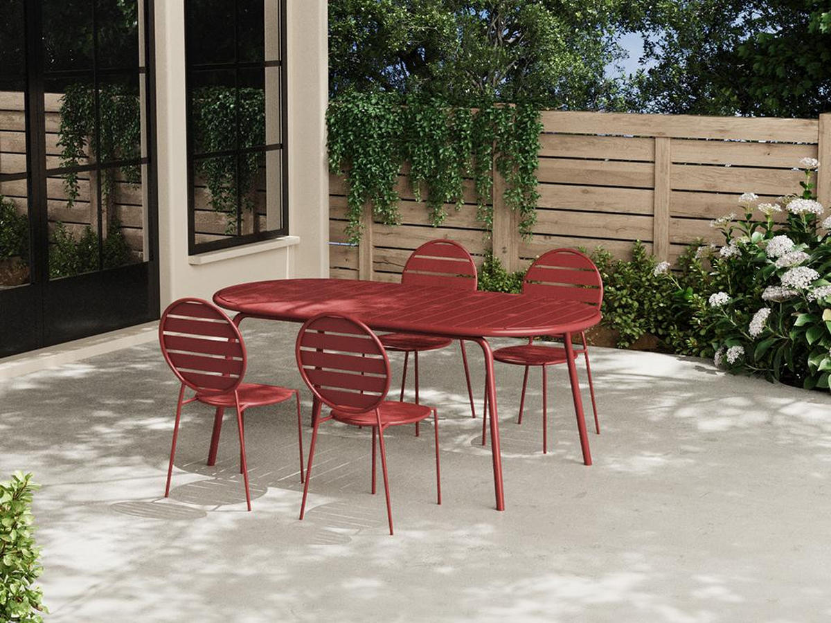 GARTENSTUHL stapelbar 4er-Set - Metall - Terracotta - MONTEFARO von MYLIA - Braun, Metall (55.5/87.5/46.5cm) - Vente-Unique