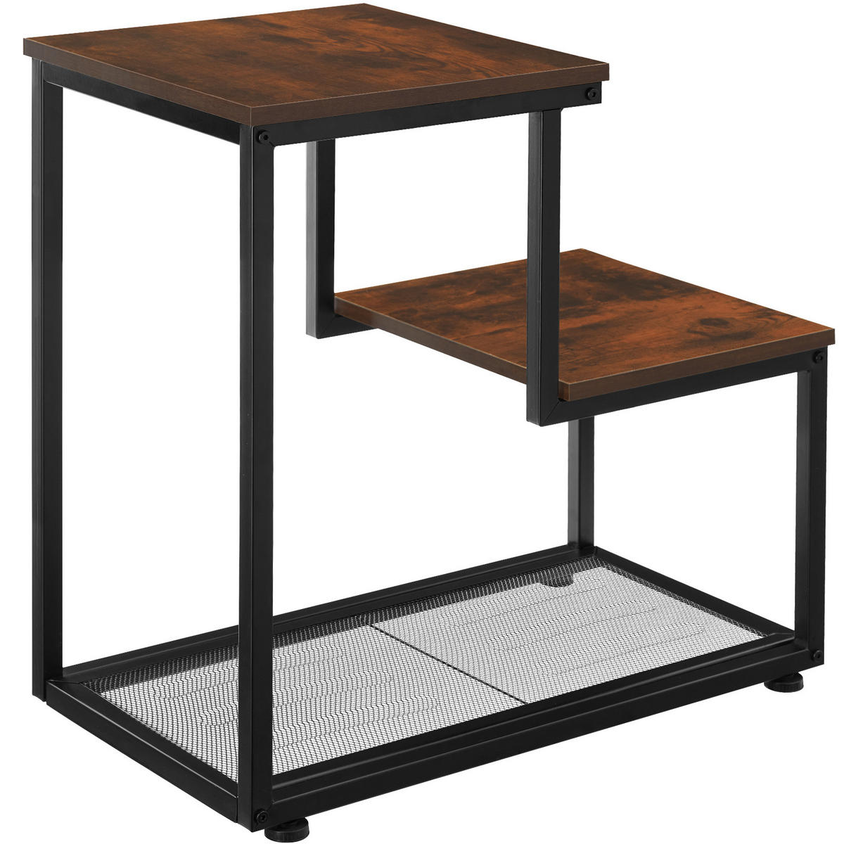BEISTELLTISCH Halifax,60,5 x 35,5 x 60,5 cm,Industrial Holz dunkel, rustikal - Rostfarben, Holz (60.5/35.5/60.5cm) - tectake