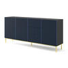 SIDEBOARD SCHWARZ - Blau/Goldfarben, Holzwerkstoff (200/87/42cm) - FURNLUX