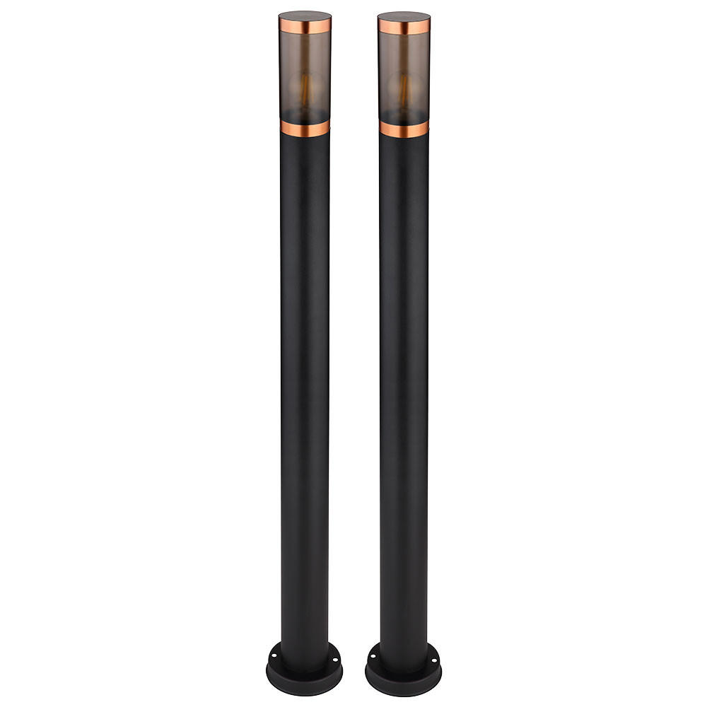 LED STEHLEUCHTE Edelstahl Schwarz 2er Set - Schwarz, Metall (12.7/12.7/110cm) - Globo Lighting