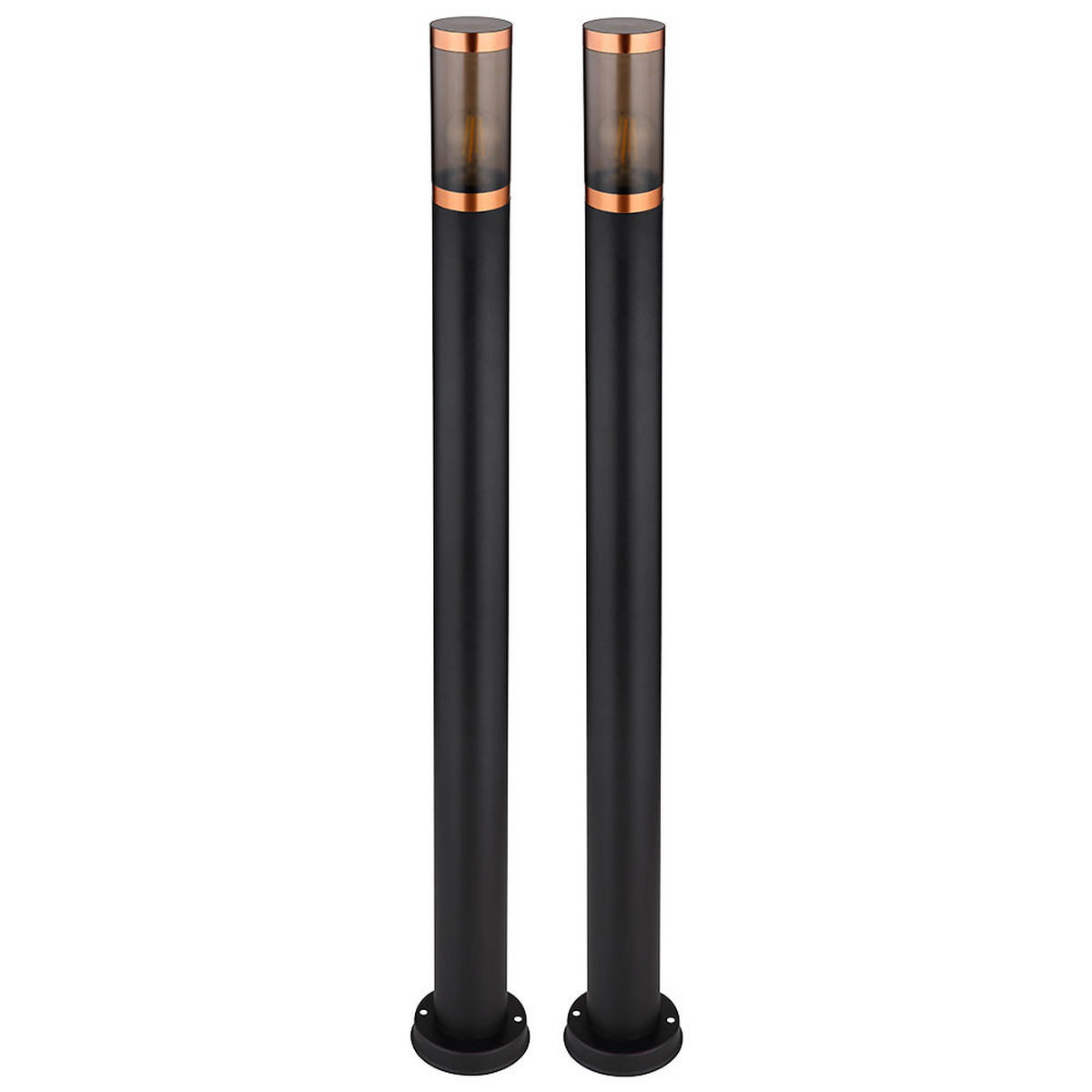 LED STEHLEUCHTE Edelstahl Schwarz 2er Set - Schwarz, Metall (12.7/12.7/110cm) - Globo Lighting