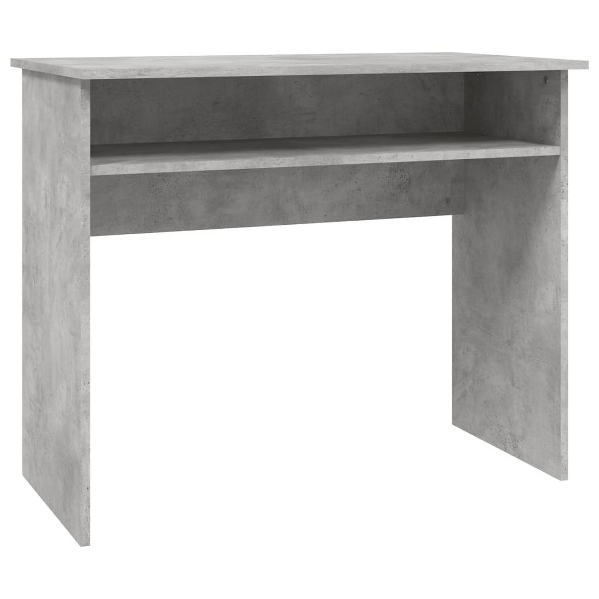 SCHREIBTISCH Modern mit 1 Ablagefach 90/50/74 cm aus Holzwerkstoff Betongrau - Hellgrau, Holz (50/90/74cm) - vidaXL