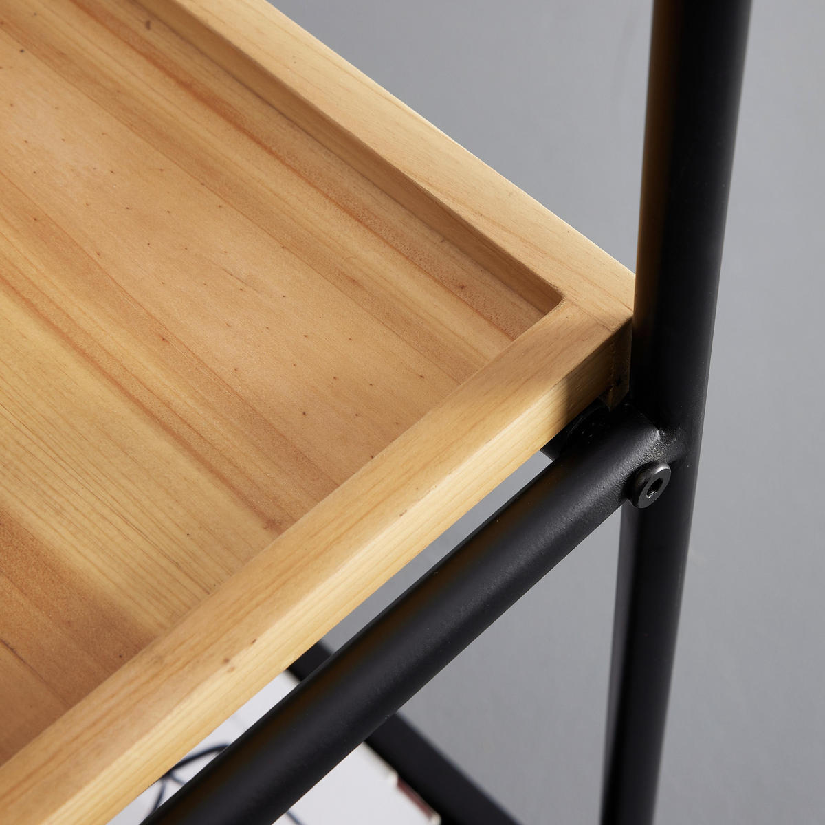 ROLLWAGEN Giorgia Eichefarben/ Schwarz Echtholz/MDF - Schwarz, Holz (70/79/34cm) - Bessagi Home