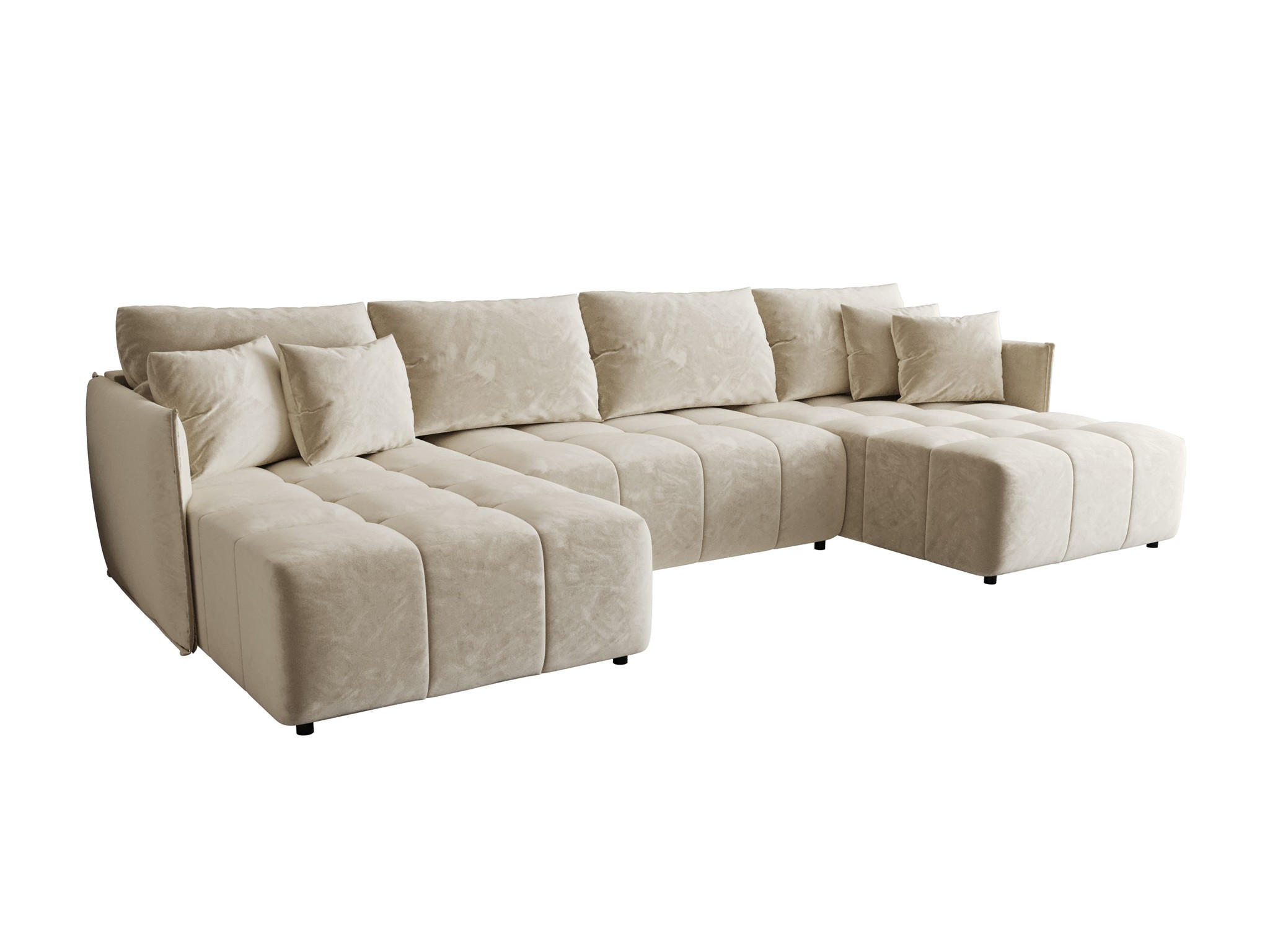 WOHNLANDSCHAFT Treviso - Creme, Holzwerkstoff/Textil (342/88/185cm) - Fun Möbel