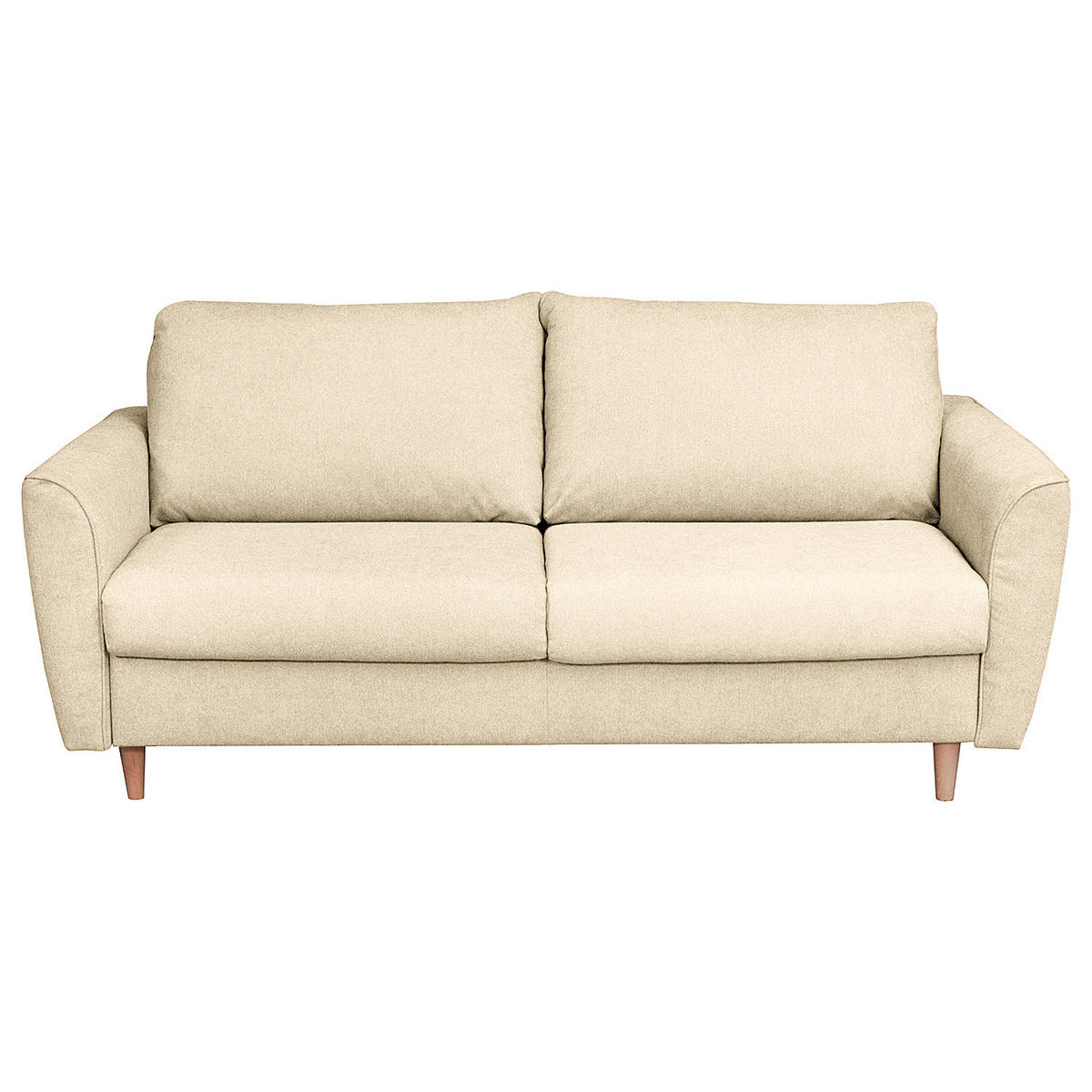 SCHLAFSOFA mit Matratze - Webstoff - Buchefarben/Creme, Buchenholz/Textil (195/90/102cm) - home24
