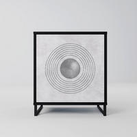 SIDEBOARD SOLID CIRCLES, Schwarz, 57,5x42x67,5 cm, Schwarze Metall-Rahmenfüße - Multicolor/Schwarz, Holzwerkstoff/Metall (57.5/67.5/42cm) - SpaceRebels