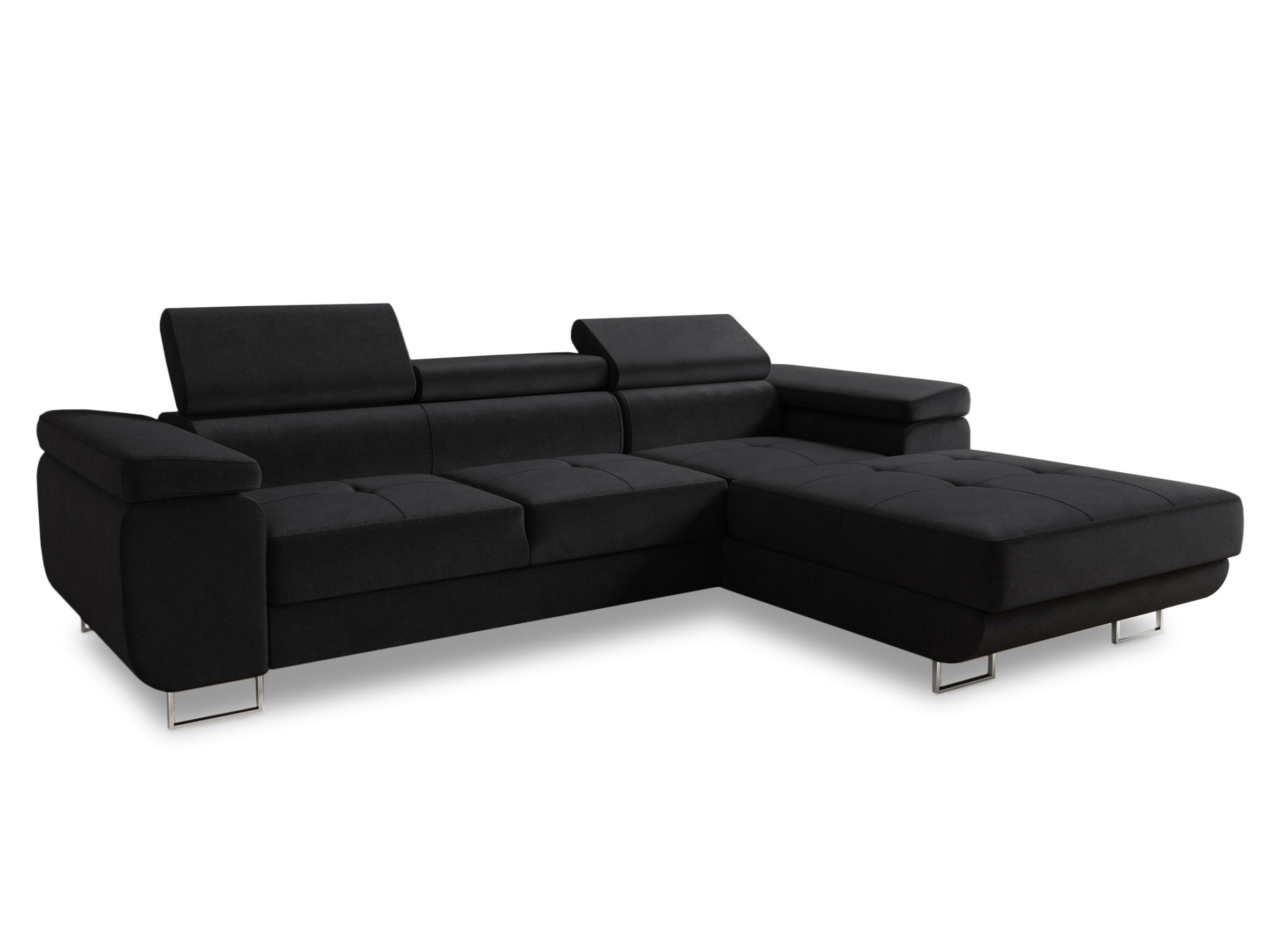 ECKSOFA Divo, Seite: Rechts - Schwarz, Holz/Textil (282/204cm) - Sofnet