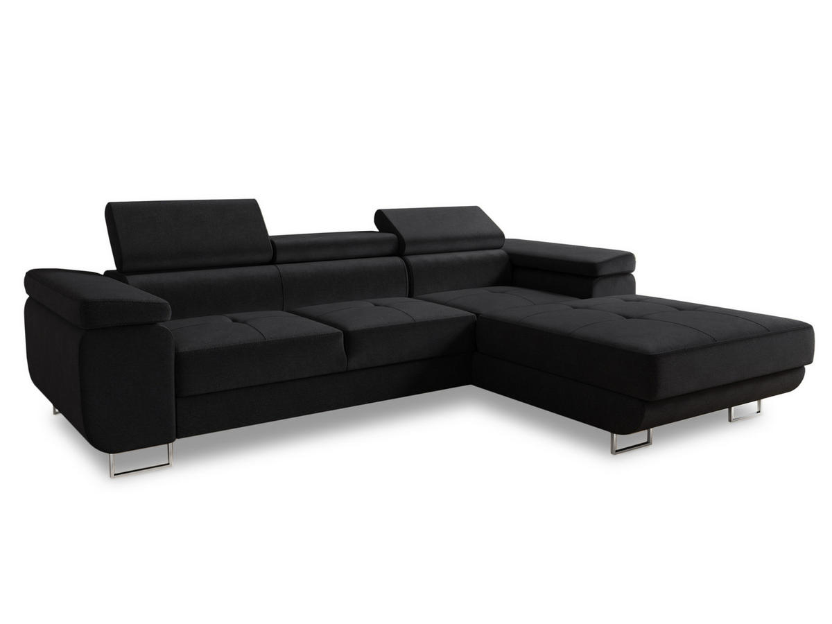 ECKSOFA Divo, Seite: Rechts - Schwarz, Holz/Textil (282/204cm) - Sofnet