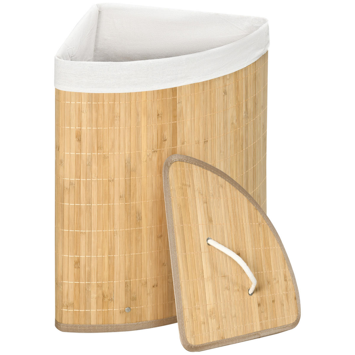 WÄSCHEKORB DE-18792 Natur/Weiß - Naturfarben, Naturmaterialien (38/57/38cm) - ComfortXL
