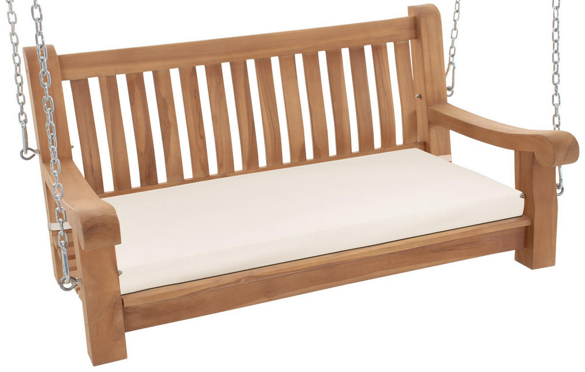 SCHAUKELBANK Muver Holz Creme Hängebank - Creme, Holz (120/62/70cm) - DELUKE