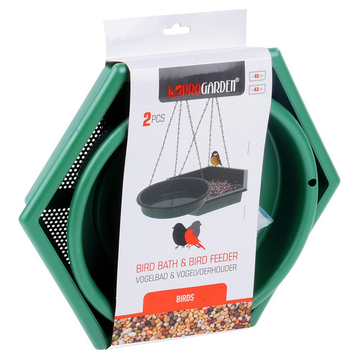 VOGELFUTTER-SET Hängestation & Tränke 2-teilig Dunkelgrün - Dunkelgrün, Kunststoff (32/28/28cm) - ProGarden