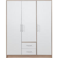 DREHTÜRENSCHRANK VANO 150/190/56cm 3-türig Weiß - Weiß, Holzwerkstoff (150/190/56cm) - MASSENO