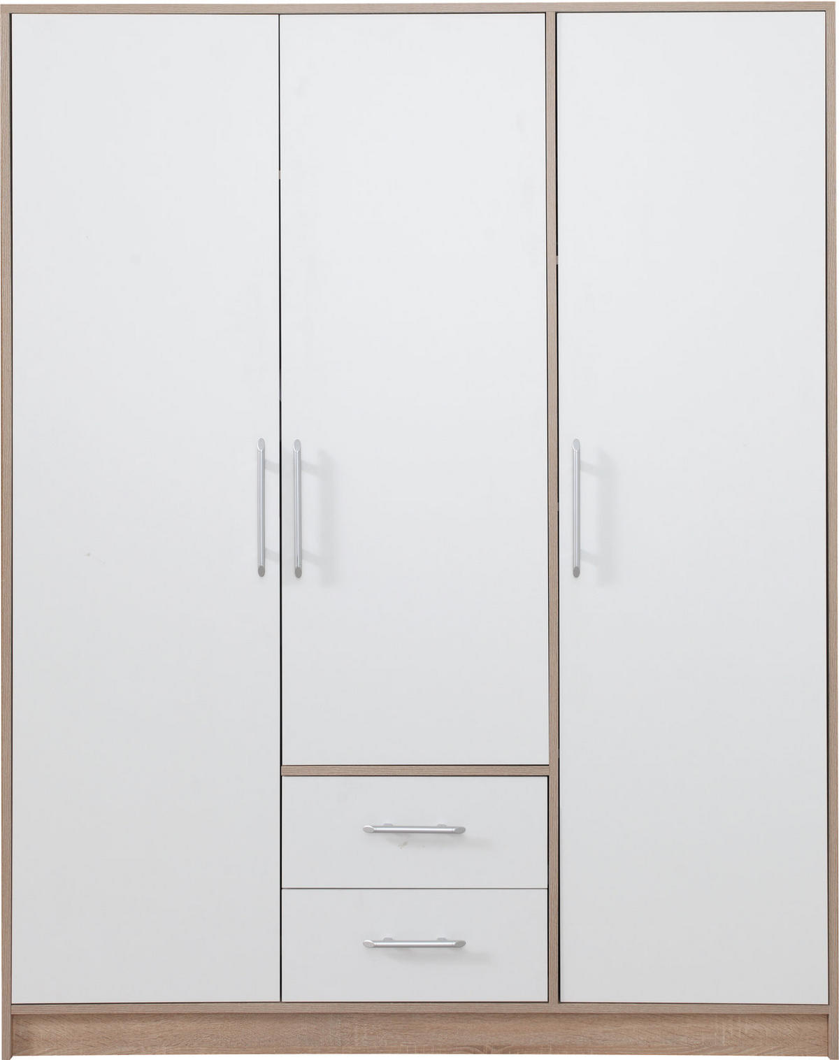 DREHTÜRENSCHRANK VANO 150/190/56cm 3-türig Weiß - Weiß, Holzwerkstoff (150/190/56cm) - MASSENO