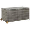 GARTEN-AUFLAGENBOX Hellgrau 120x65x61 cm Poly Rattan - Grau, Holz (65/61/120cm) - furnicato