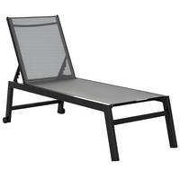 SONNENLIEGE, Gartenliege, 5-stufige Rückenlehne, Aluminium, Grau, 202 x 65 x 43 cm - Grau, Metall (169/102/65cm)