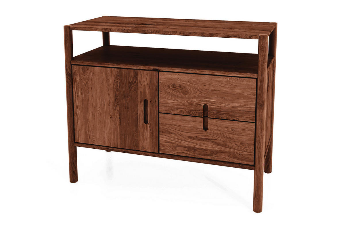 KOMMODE INA Wildeiche - Dunkelbraun, Holz (97/84/46cm) - byoak