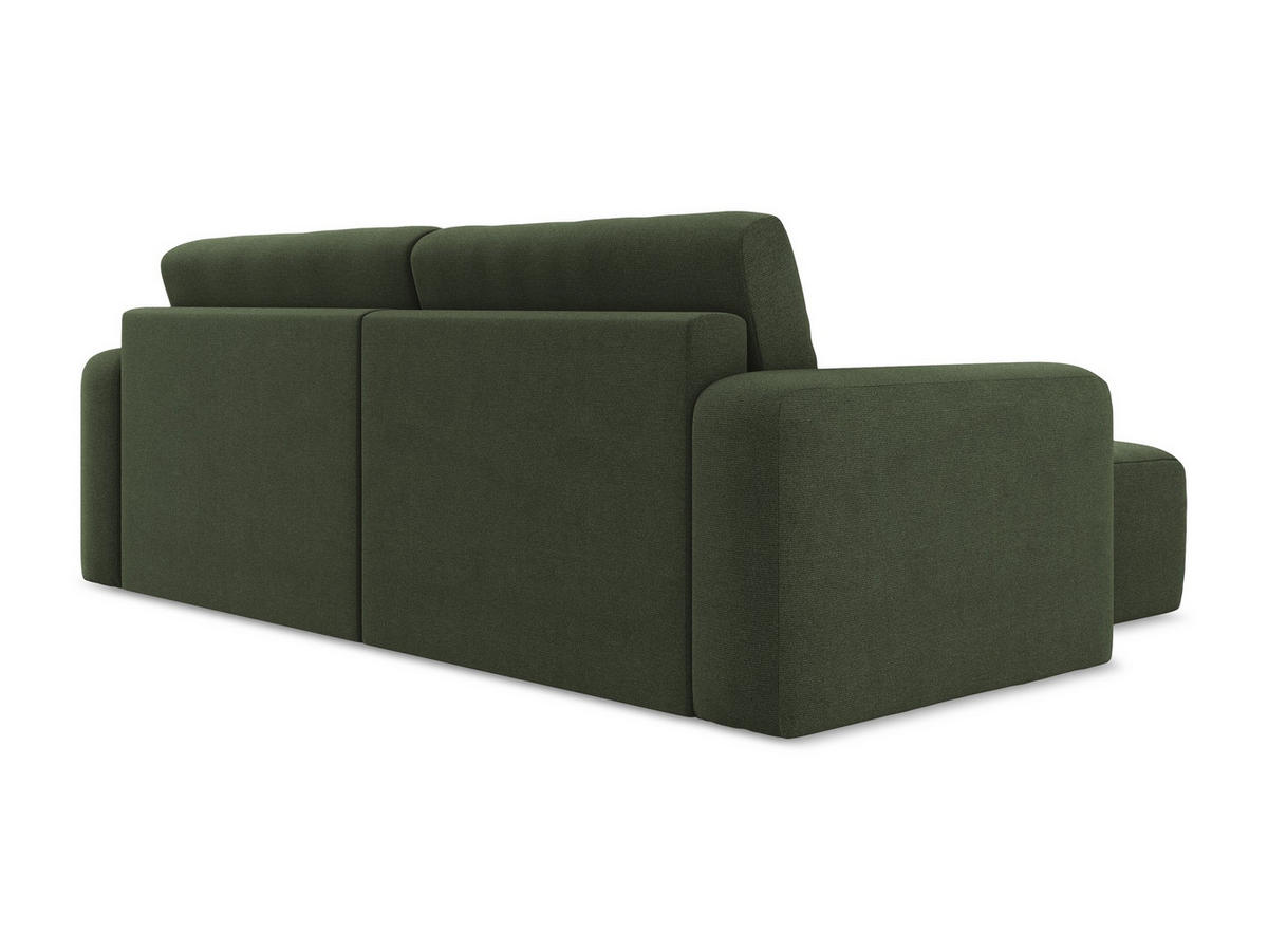 ECKSOFA mit Schlaffunktion links Strukturstoff Stoff Grün - Blau/Schwarz, Kunststoff/Textil (149/244cm) - Makamii