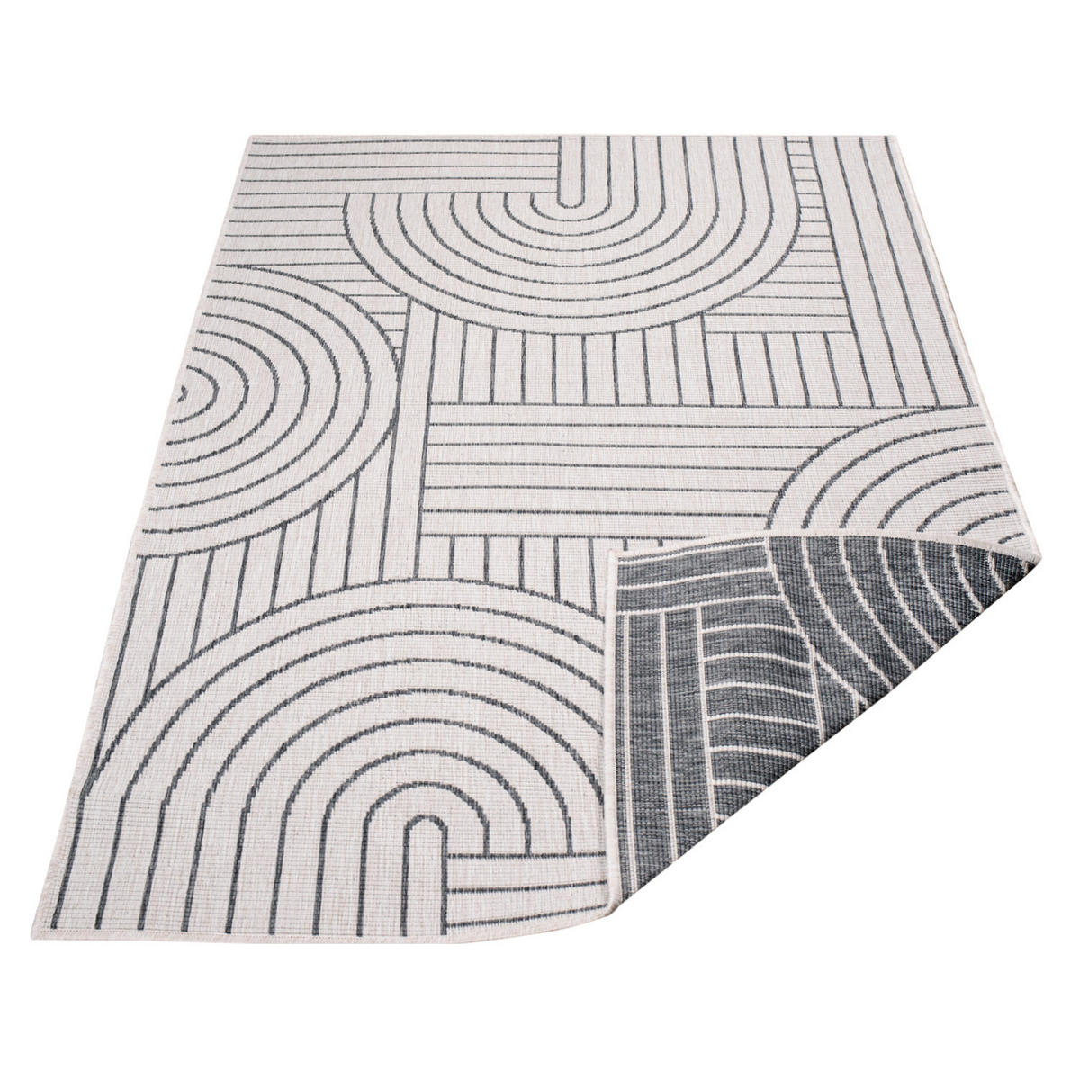 OUTDOOR-TEPPICH DuoRug 5842 Grau 160x230 cm - Grau, Textil (160/230cm) - carpet city