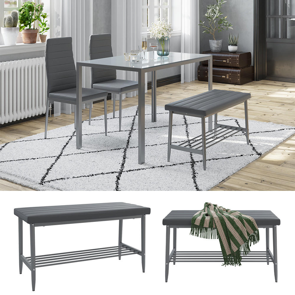 SITZBANK Grand Grau 85 x 35 cm - Grau, Textil (85/46.5/35cm) - Vicco