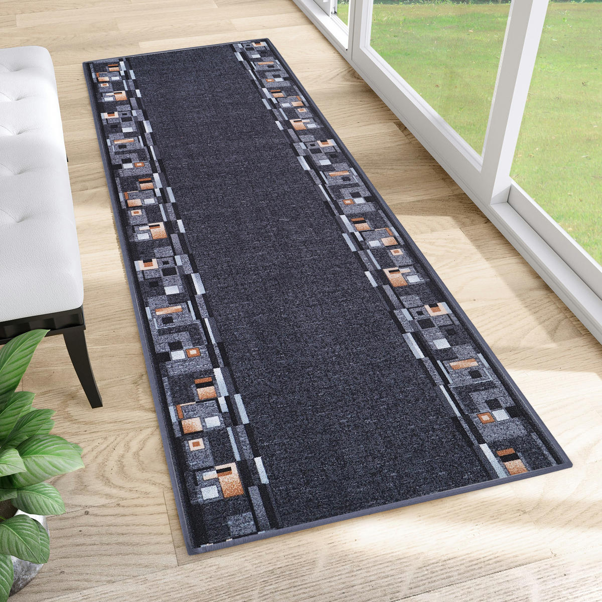 TEPPICHLÄUFER Anti-Rutsch Hellgrau rutschfest Gummiunterlage 67/700 cm - Hellgrau, Textil (67/700cm) - Tapiso