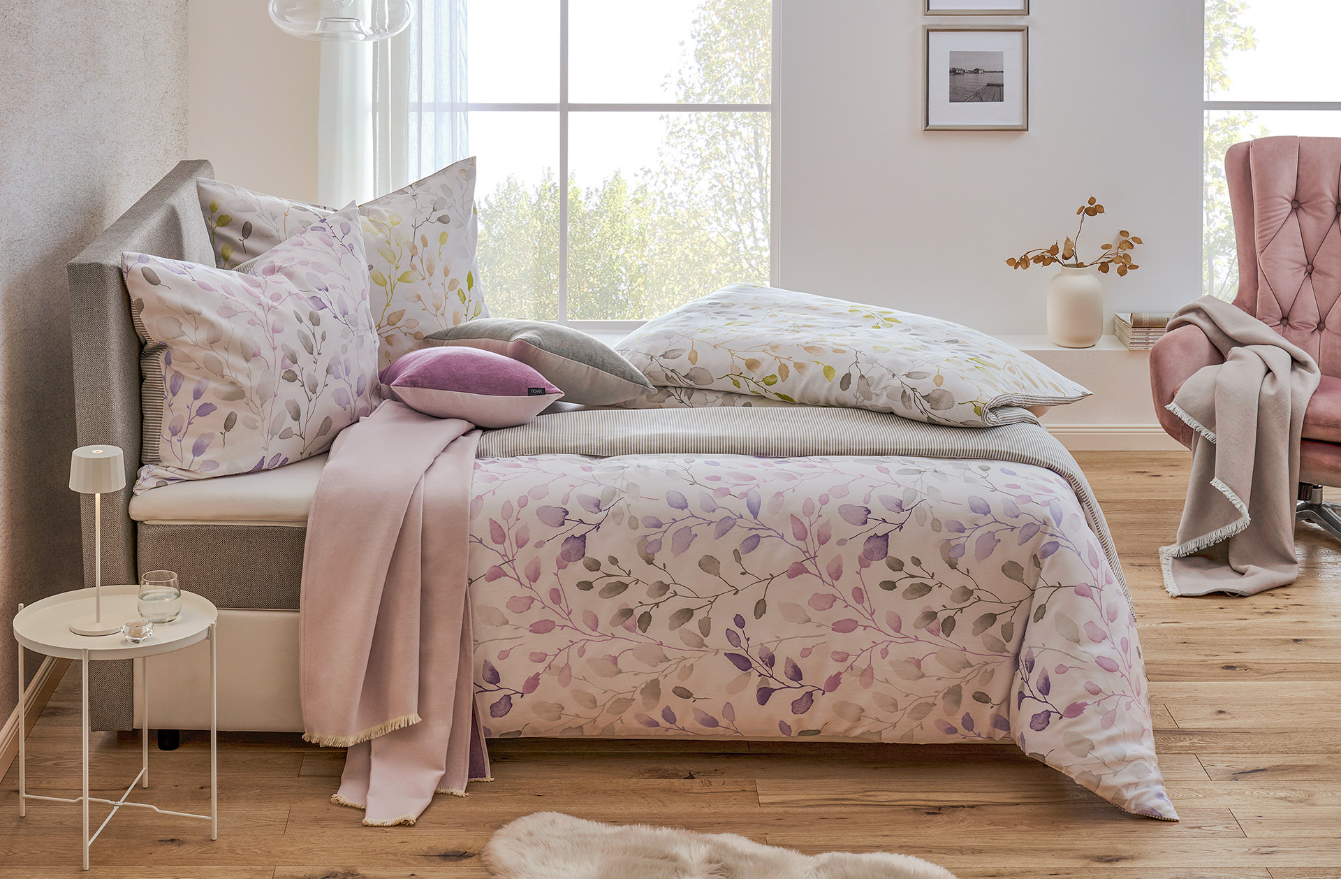 Pastelové povlečení s listy