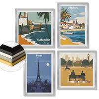 WANDBILDER 4er Set - 50x50 cm & 40x60 cm Silberner Rahmen - Architektur der Küstenstädte - Silberfarben, Kunststoff (50/50cm) - ArtPrintCave