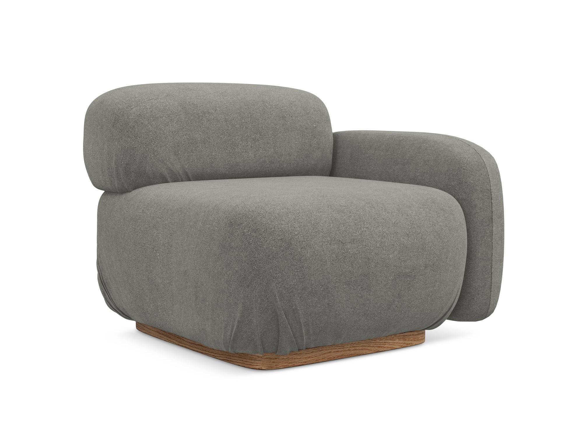 SOFAELEMENT Rechts Bouclé Stoff Beige - Greige/Beige, Holz/Textil (95/73/95cm) - Makamii