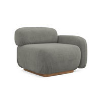 SOFAELEMENT Rechts Bouclé Stoff Beige - Greige/Beige, Holz/Textil (95/73/95cm) - Makamii