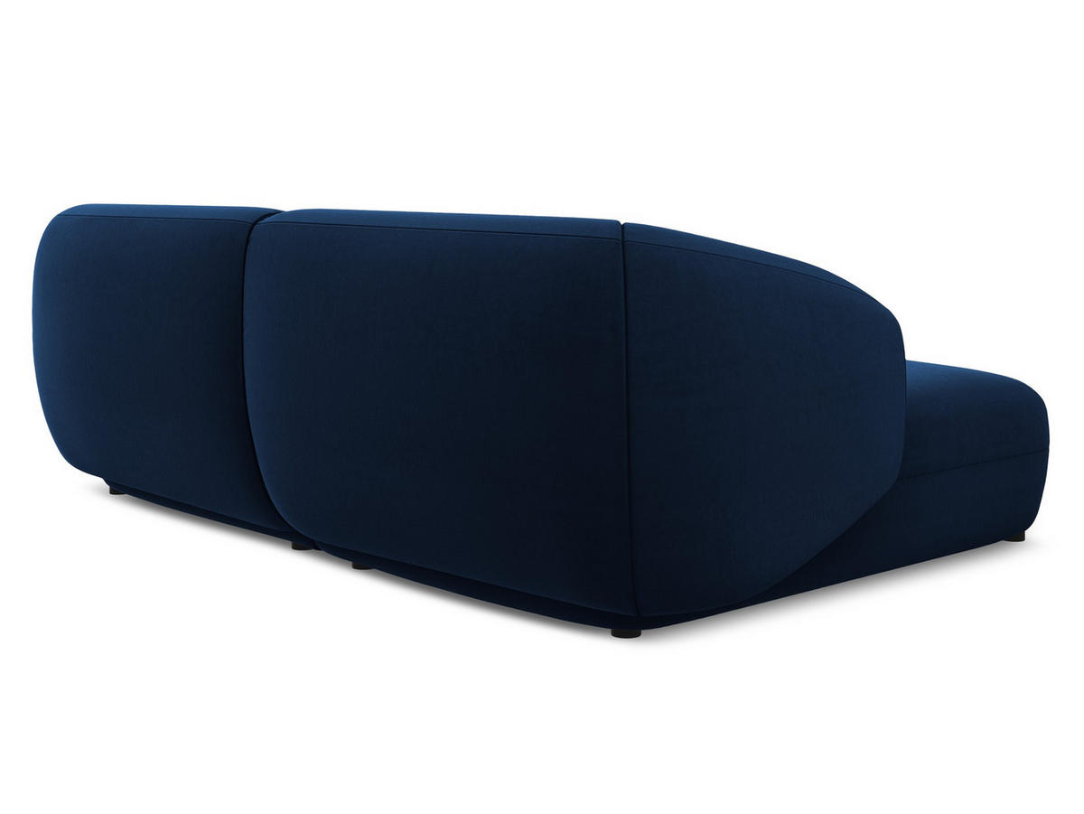 3-SITZER SOFA Samt Stoff Blau - Blau/Schwarz, Kunststoff/Textil (210/74/105cm) - Makamii